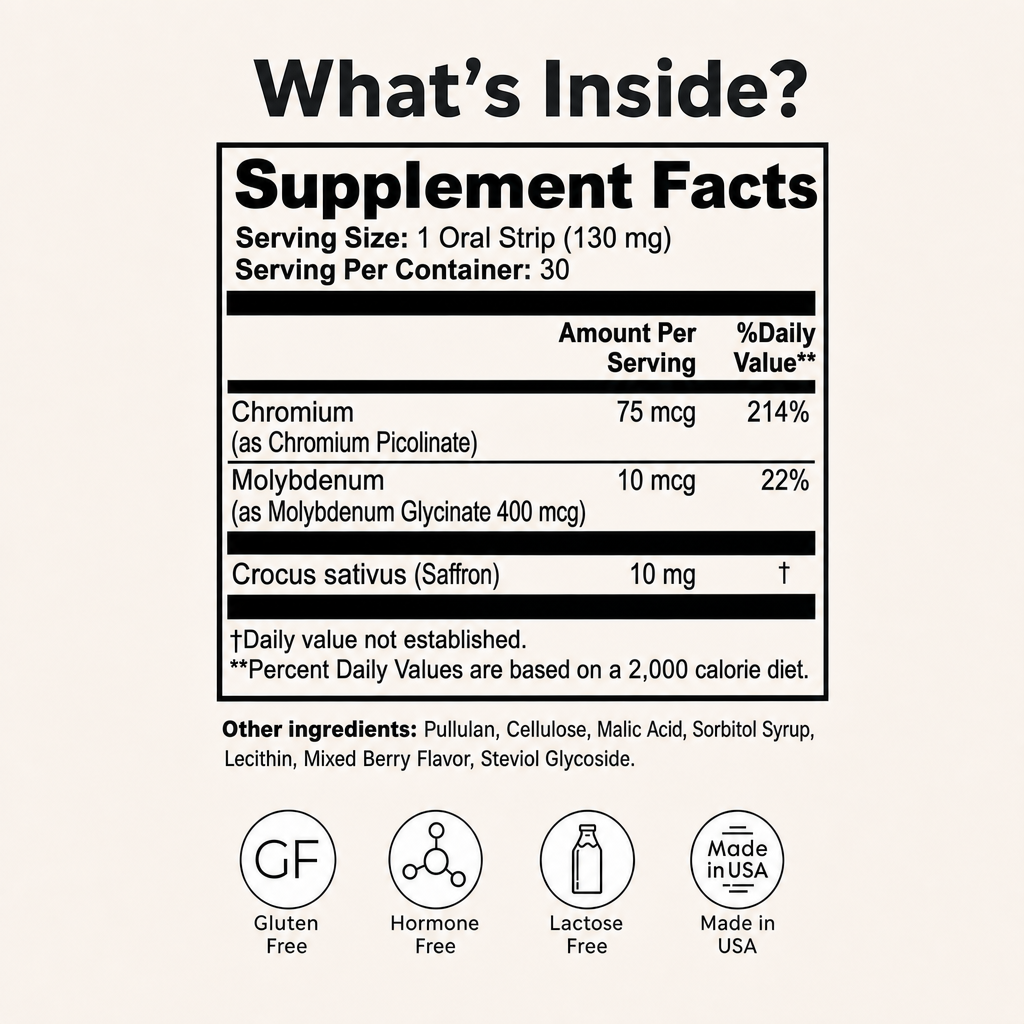 PuraDaily appetite balance and weight support strips supplement facts