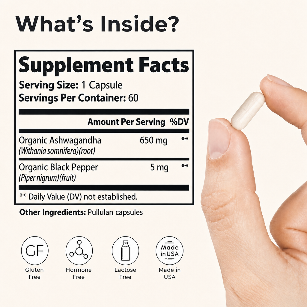 PuraDaily Ashwagandha supplement facts