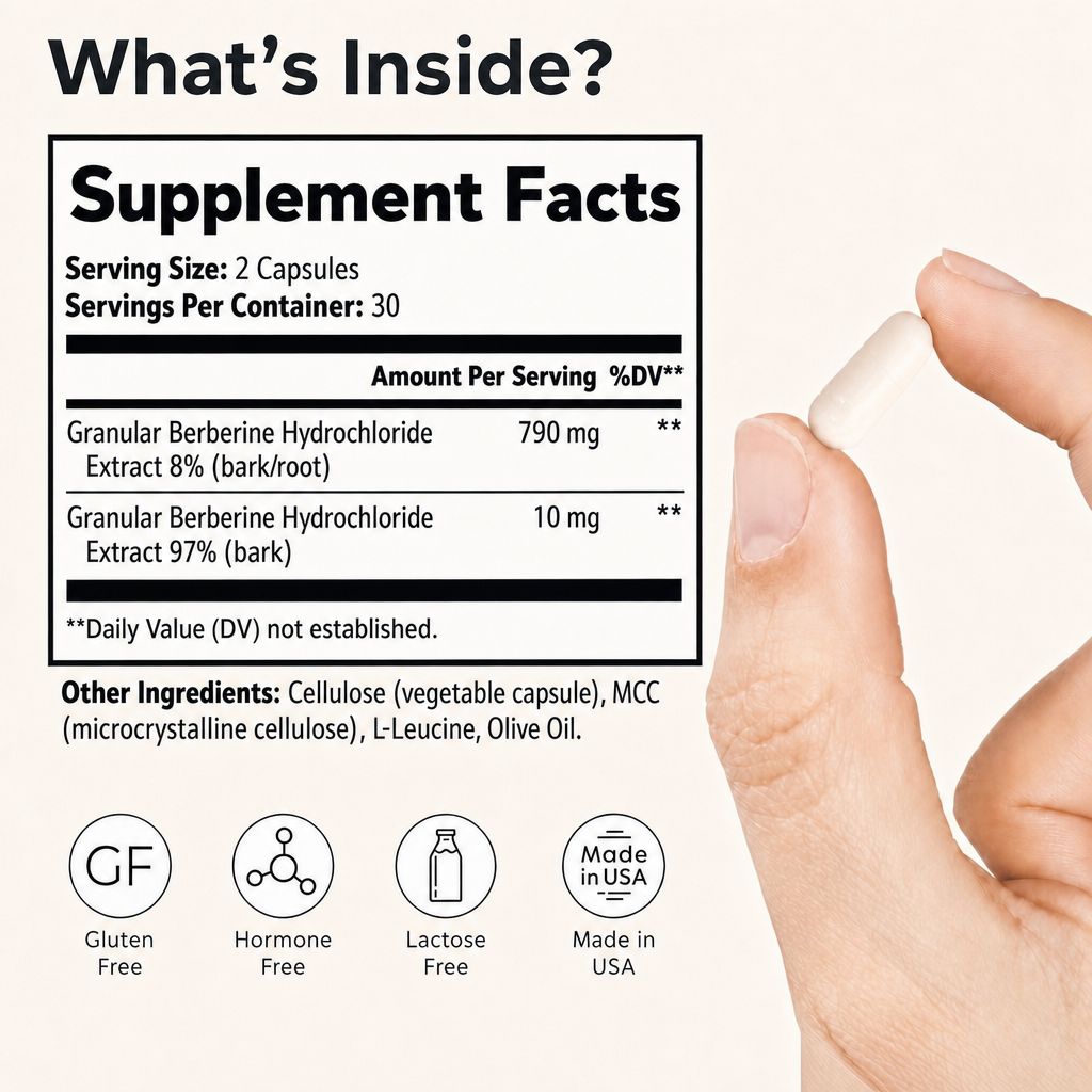 Puradaily Berberine supplement facts