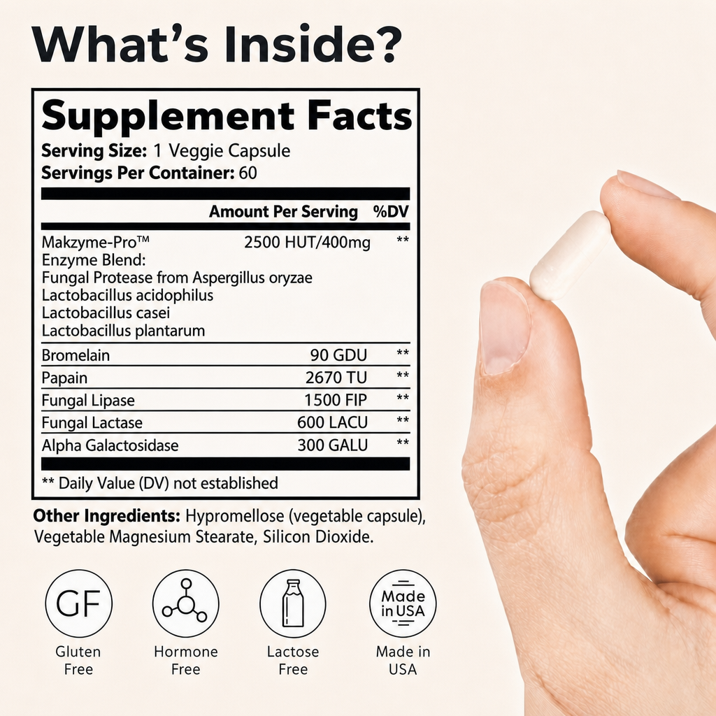 PuraDaily Digestive Enzyme Pro Blend supplement facts